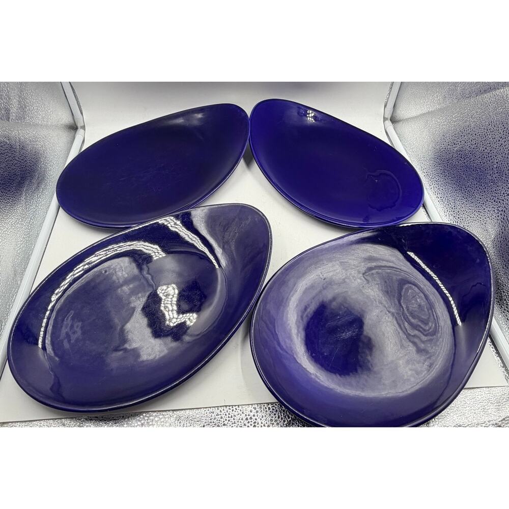 Set of 4 Vintage Dudson Made in England Blue Serving Dish or Plate 14" X 10" - Picture 2 of 5